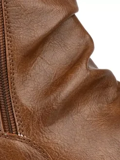 Bottines pour hommes à bout rond et fermeture éclair froncée