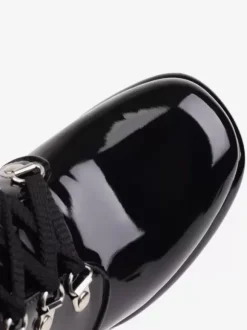 Bottines rouges à bout rond et talon épais pour femmes