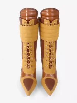 Bottines baskets pour femmes bout pointu lacets talons hauts