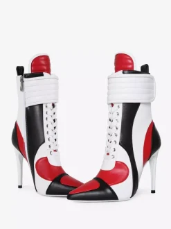 Bottines baskets pour femmes bout pointu lacets talons hauts