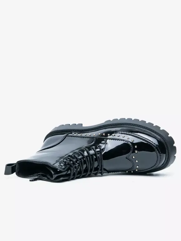 Bottines à bout rond et rivets pour homme avec semelle plateforme antidérapante