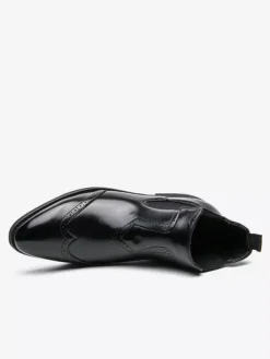 Bottines Chelsea à bout pointu et talon bas pour homme