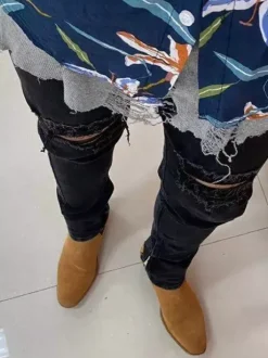 Bottines Chelsea en daim bottines à bout pointu et talon épais pour hommes