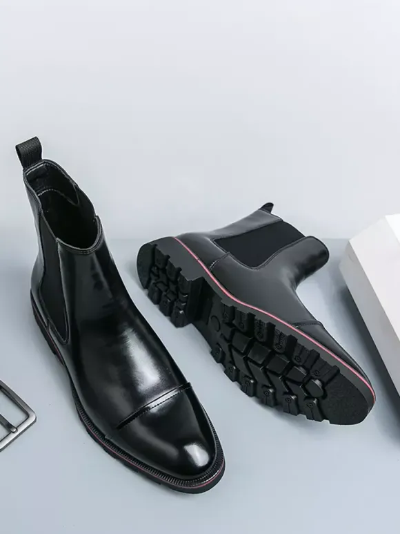 Bottines Chelsea montantes à bout pointu pour homme antidérapantes semelle épaisse courtes