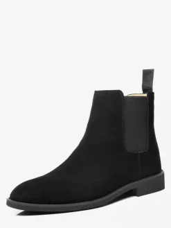 Bottines Chelsea pour hommes chaussures décontractées en daim et cuir à bandage élastique