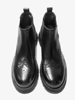 Bottines Chelsea pour homme semelle épaisse bout rond style richelieu en cuir bottines rehaussantes