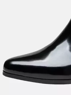 Bottines Chelsea pour hommes en cuir de vachette chic bottines courtes noires