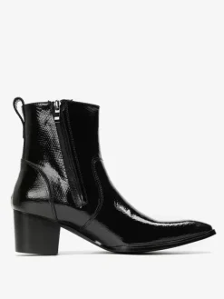 Bottines Chelsea pour hommes en cuir de vachette noir à bout carré et bottines courtes