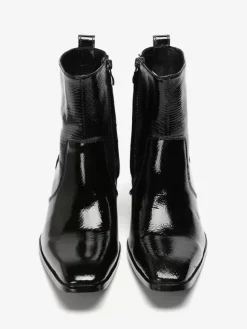 Bottines Chelsea pour hommes en cuir de vachette noir à bout carré et bottines courtes