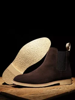 Bottines Chelsea pour homme à talon bas en cuir suédé et bout pointu disponibles en 5 couleurs