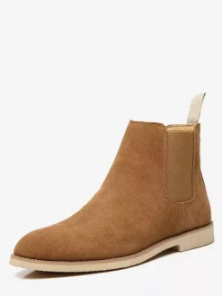 Bottines Chelsea pour homme à talon bas en cuir suédé et bout pointu disponibles en 5 couleurs