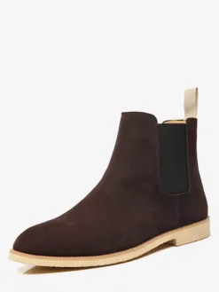 Bottines Chelsea pour homme à talon bas en cuir suédé et bout pointu disponibles en 5 couleurs