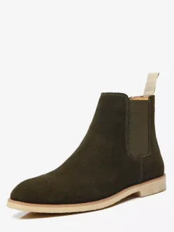 Bottines Chelsea pour homme à talon bas en cuir suédé et bout pointu disponibles en 5 couleurs