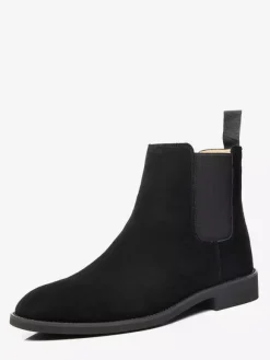 Bottines Chelsea pour homme à talon bas en cuir suédé et bout pointu disponibles en 5 couleurs