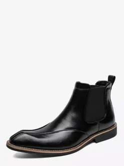 Bottines Chelsea rétro montantes en cuir pour homme chaussures décontractées