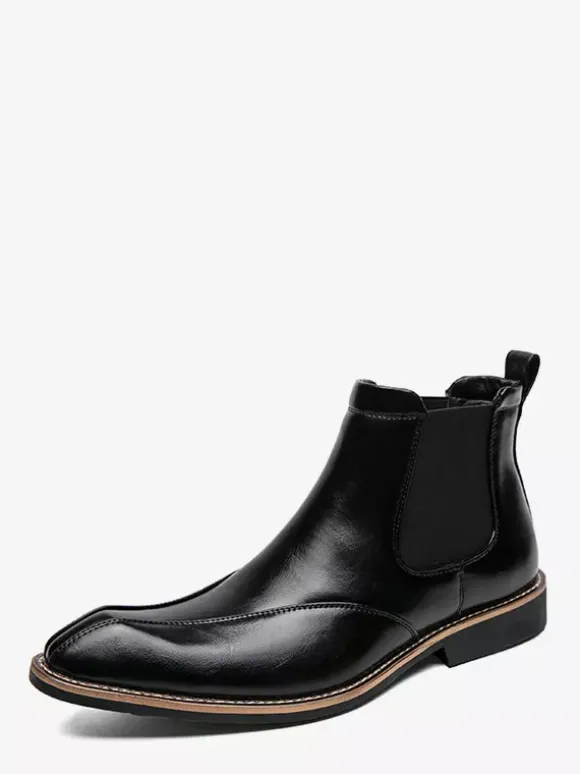 Bottines Chelsea rétro montantes en cuir pour homme chaussures décontractées