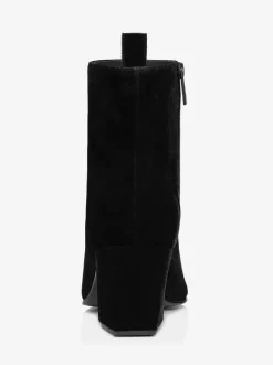 Bottines Chelsea à talons blocs pour hommes bottines noires en daim avec fermeture éclair pour robe de bal de promo