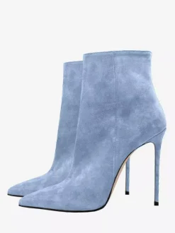 Bottines en daim à bout pointu et talon aiguille pour femmes
