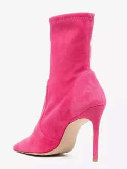 Bottines en daim à bout pointu et talons hauts pour femmes