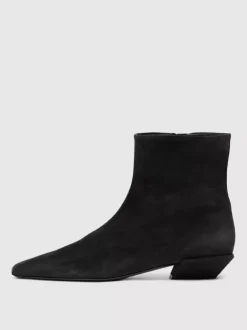 Bottines en daim pour femmes bottines à bout carré et talon épais