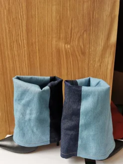 Bottines en toile à bout pointu et talon aiguille pour femmes