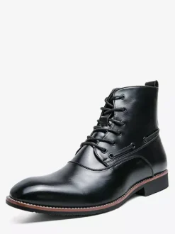 Bottines habillées pour hommes chaussures Oxford en cuir à bout pointu et talon bas chaussures formelles et décontractées
