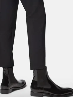 Bottines Homme avec Bout Rond en Cuir Synthétique Unicolore