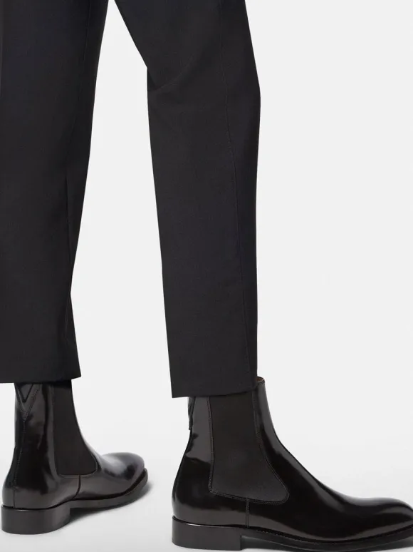 Bottines Homme avec Bout Rond en Cuir Synthétique Unicolore