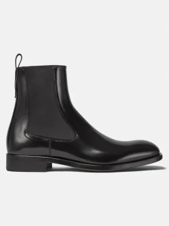 Bottines Homme avec Bout Rond en Cuir Synthétique Unicolore