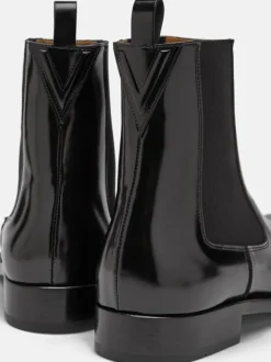 Bottines Homme avec Bout Rond en Cuir Synthétique Unicolore