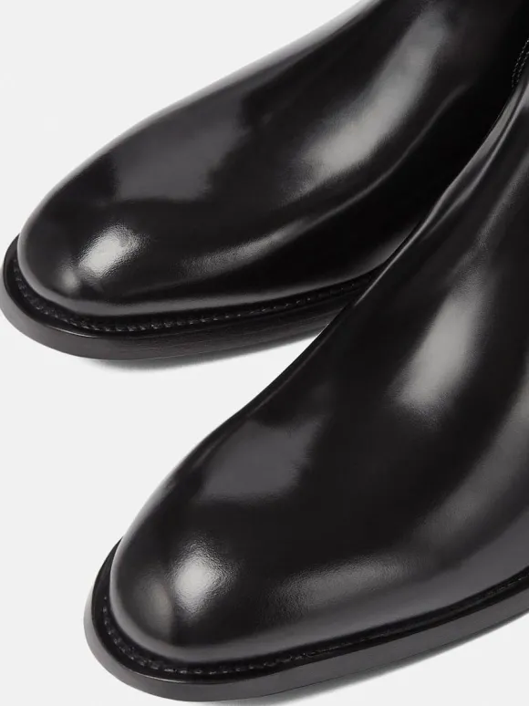 Bottines Homme avec Bout Rond en Cuir Synthétique Unicolore