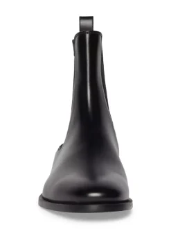 Bottines Homme avec Bout Rond en Cuir Synthétique Unicolore