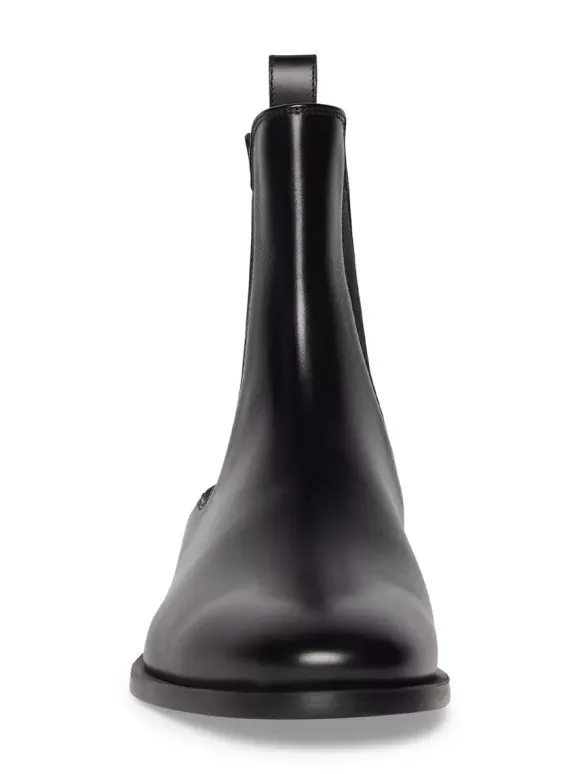 Bottines Homme avec Bout Rond en Cuir Synthétique Unicolore