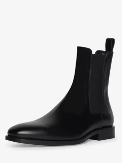 Bottines Homme avec Bout Rond en Cuir Synthétique Unicolore
