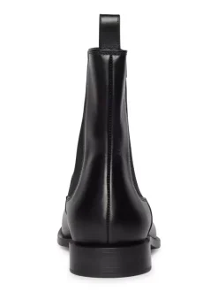 Bottines Homme avec Bout Rond en Cuir Synthétique Unicolore