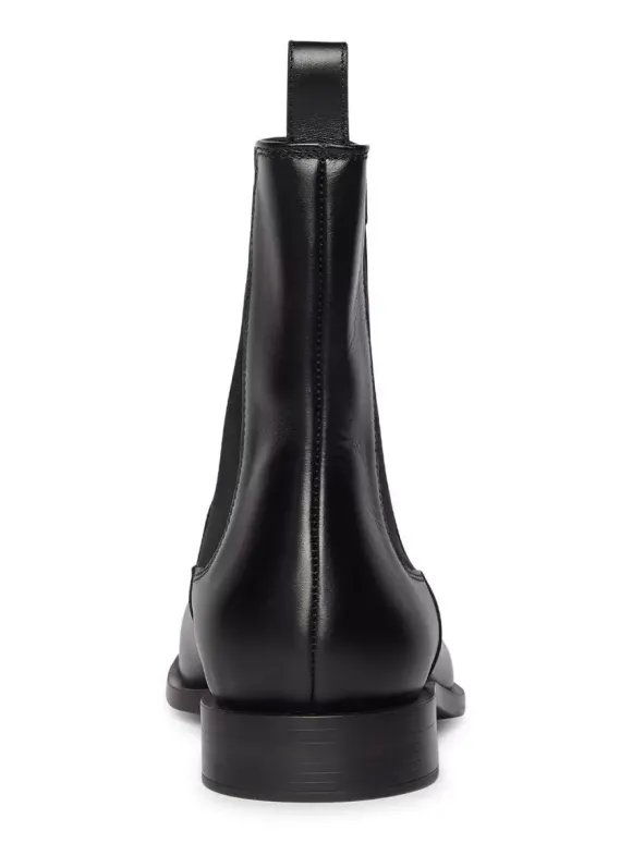 Bottines Homme avec Bout Rond en Cuir Synthétique Unicolore