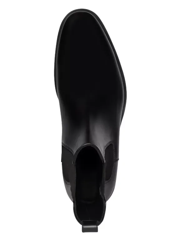 Bottines Homme avec Bout Rond en Cuir Synthétique Unicolore