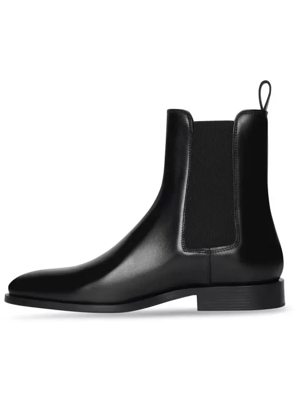 Bottines Homme avec Bout Rond en Cuir Synthétique Unicolore