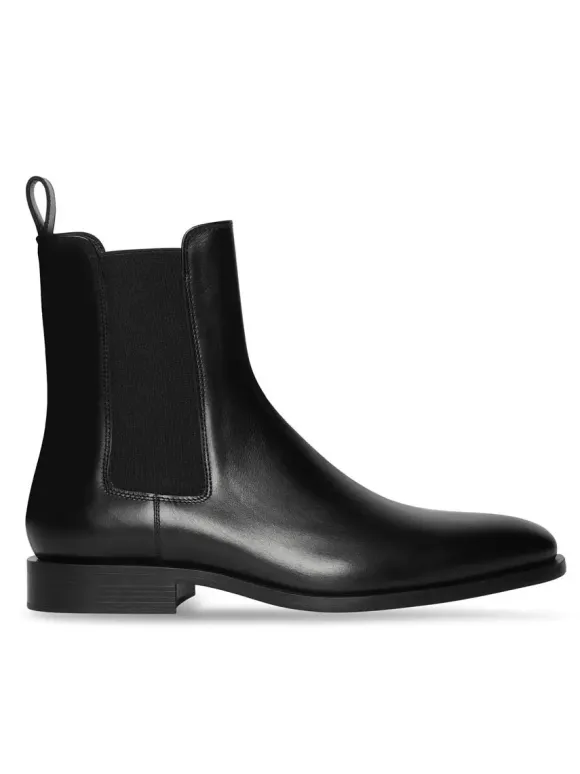 Bottines Homme avec Bout Rond en Cuir Synthétique Unicolore