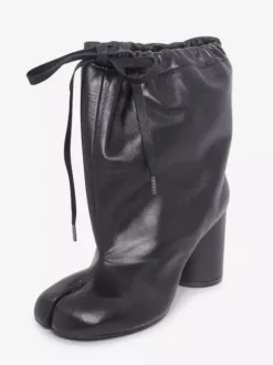 Bottines à lacets noires pour femmes à bout carré