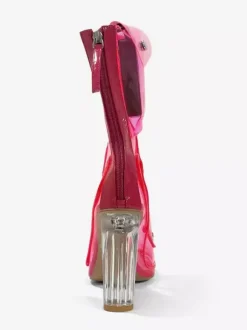 Bottines lumineuses sexy à bout pointu et talon épais sans batterie