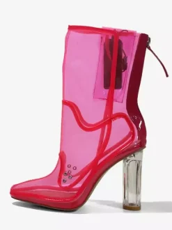Bottines lumineuses sexy à bout pointu et talon épais sans batterie