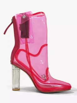 Bottines lumineuses sexy à bout pointu et talon épais sans batterie