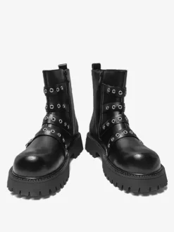 Bottines noires à boucle pour hommes