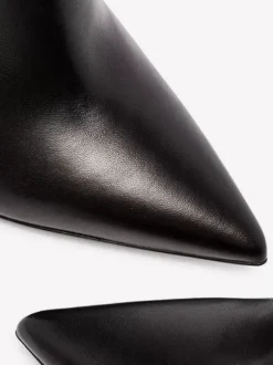 Bottines noires à bout pointu avec fermeture éclair et bottes à talons hauts pour femmes
