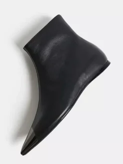 Bottines noires à bout pointu et plates pour femmes 2026