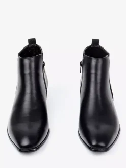 Bottines noires à bout rond pour homme plates et décontractées à enfiler