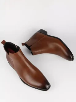 Bottines noires à bout rond pour homme plates et décontractées à enfiler