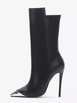 Bottines noires conçues à bout pointu et à talons hauts pour femmes 2026