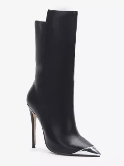 Bottines noires conçues à bout pointu et à talons hauts pour femmes 2026